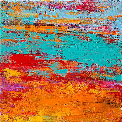 Pink orange blue map