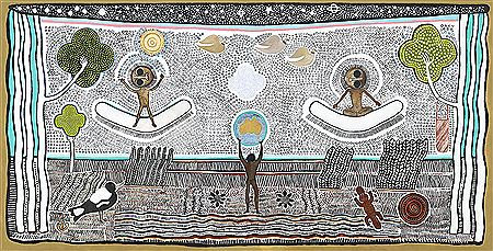 MAGIC OF THE BOOMERANG SPIRIT, 2009 by Trevor Nickolls - Auction record, sale price, and art valuation. Compare with similar artists and explore comparable artworks.