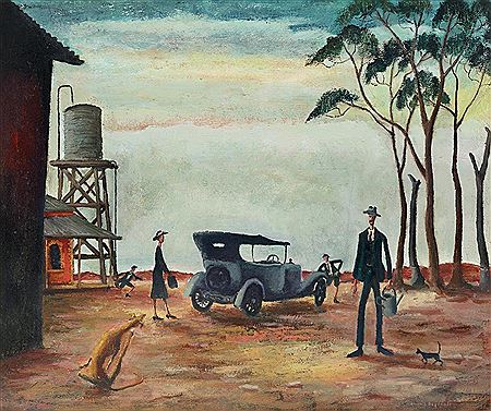 GOING TO THE PICTURES, 1941 by Russell (Sir George) Drysdale - Auction record, sale price, and art valuation. Compare with similar artists and explore comparable artworks.