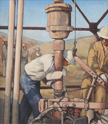 Oil Rig Workers by Polly Johnston Hoffman - Auction record, sale price, and art valuation. Compare with similar artists and explore comparable artworks.