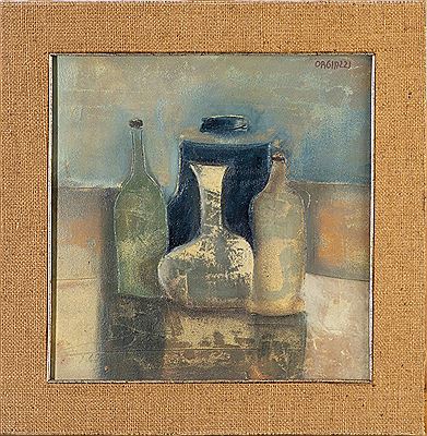 Une lumière de silence - nature morte avec pot bleu