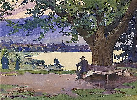 On the palace terrace of Erlach by Christian Baumgartner - Auction record, sale price, and art valuation. Compare with similar artists and explore comparable artworks.