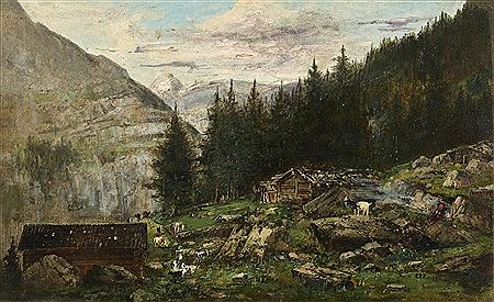 Cattle on the alp. by Eduard Ruegg - Auction record, sale price, and art valuation. Compare with similar artists and explore comparable artworks.