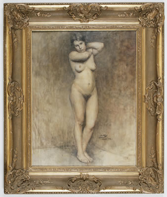 Standing female nude by Josef Kopf - Auction record, sale price, and art valuation. Compare with similar artists and explore comparable artworks.
