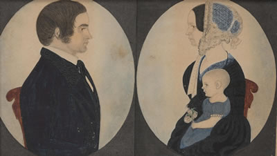 Portrait of a Father and Portrait of a Mother Holding an Infant (2)