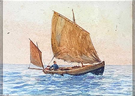 Falmouth fishing lugger sailing into the wind by Frederick Massey - Auction record, sale price, and art valuation. Compare with similar artists and explore comparable artworks.