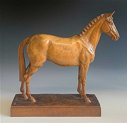 Thoroughbred Horse with Plaited Mane