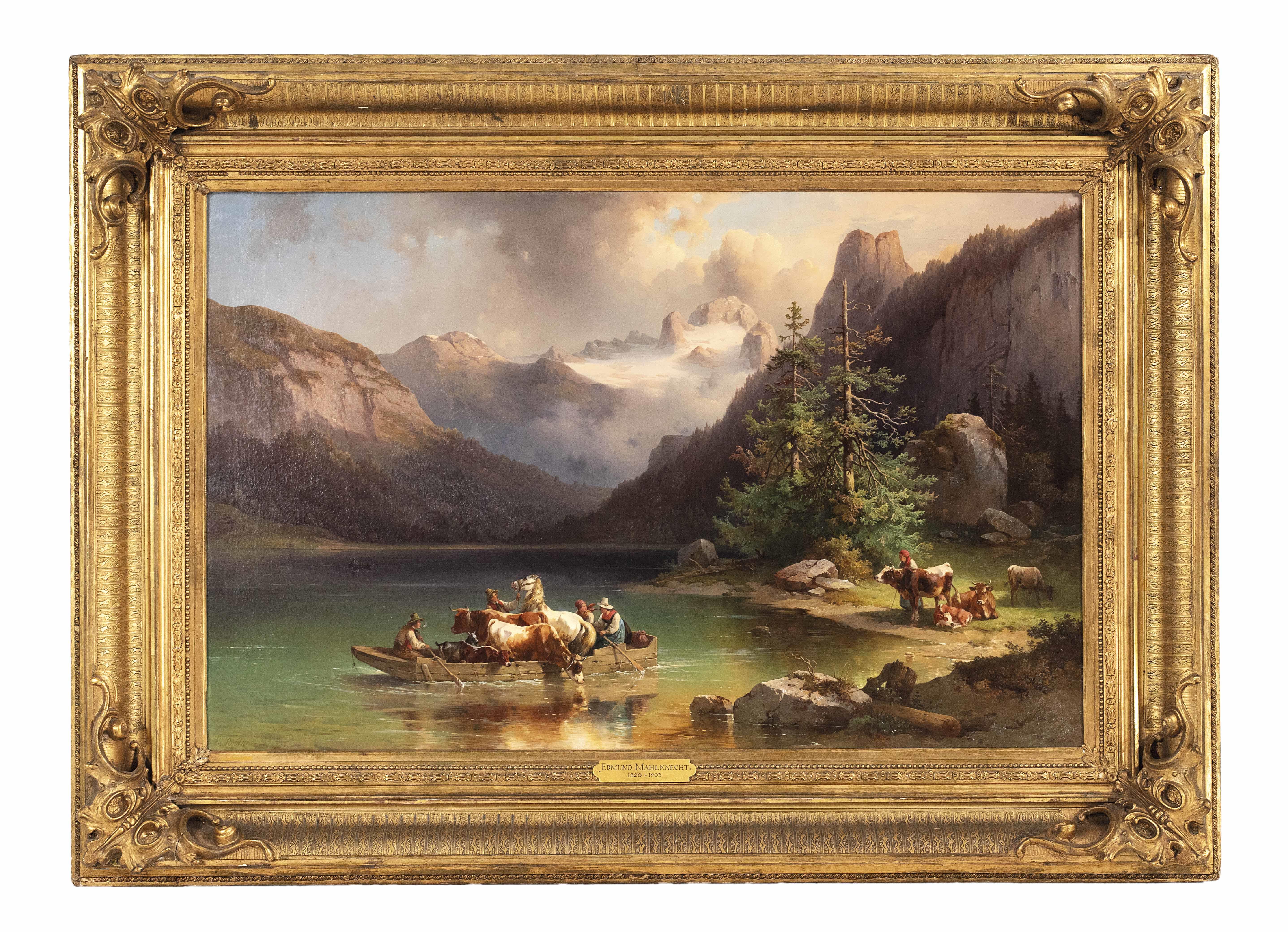 Sample artwork by Eduard Mahlknecht (1820 - 1903), known for rural landscape painting, animals - View similar artists and auction records