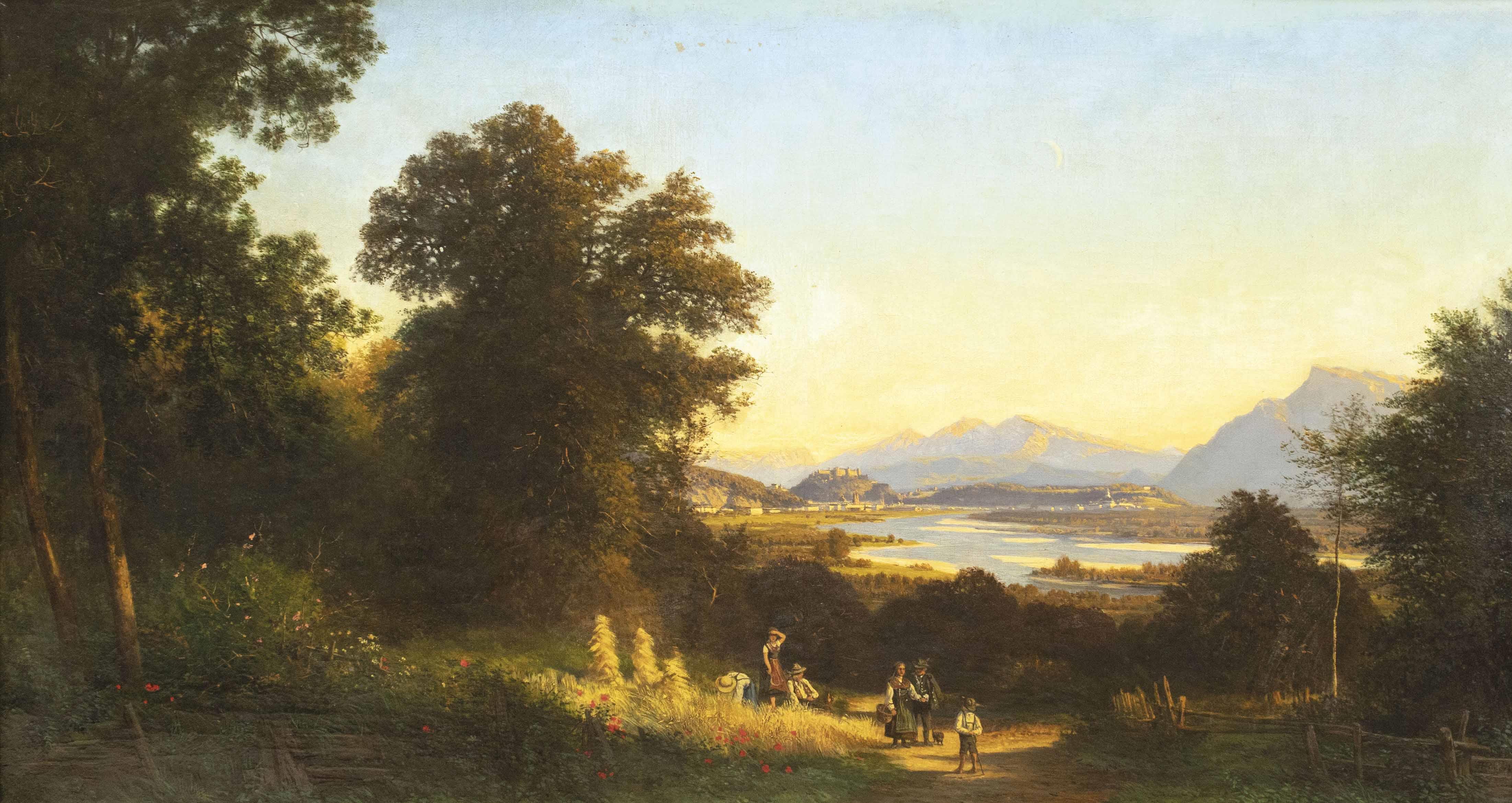 Ansicht von Salzburg von Bergheim bei Plain aus gesehen