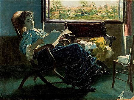 "Leyendo junto a la ventana"