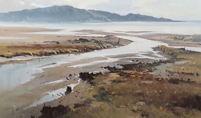 Kapiti Island from Otahanga Estuary