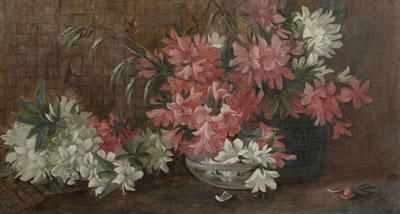 Still Life with Pink & White Blooms