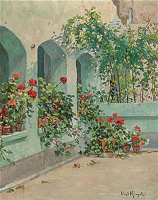 Geraniums in the Inner Courtyard