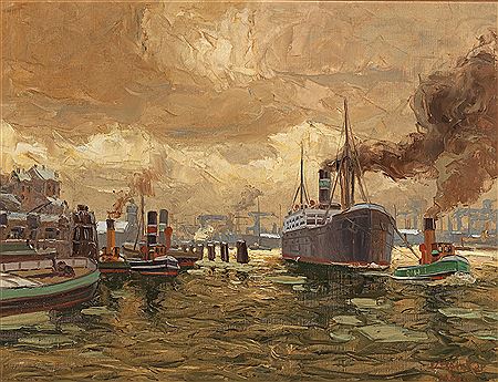 The Hamburg Harbour by Erich Mercker - Auction record, sale price, and art valuation. Compare with similar artists and explore comparable artworks.