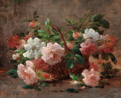 A Basket with Roses by Eugene Joseph Constant Pierre Petit - Auction record, sale price, and art valuation. Compare with similar artists and explore comparable artworks.