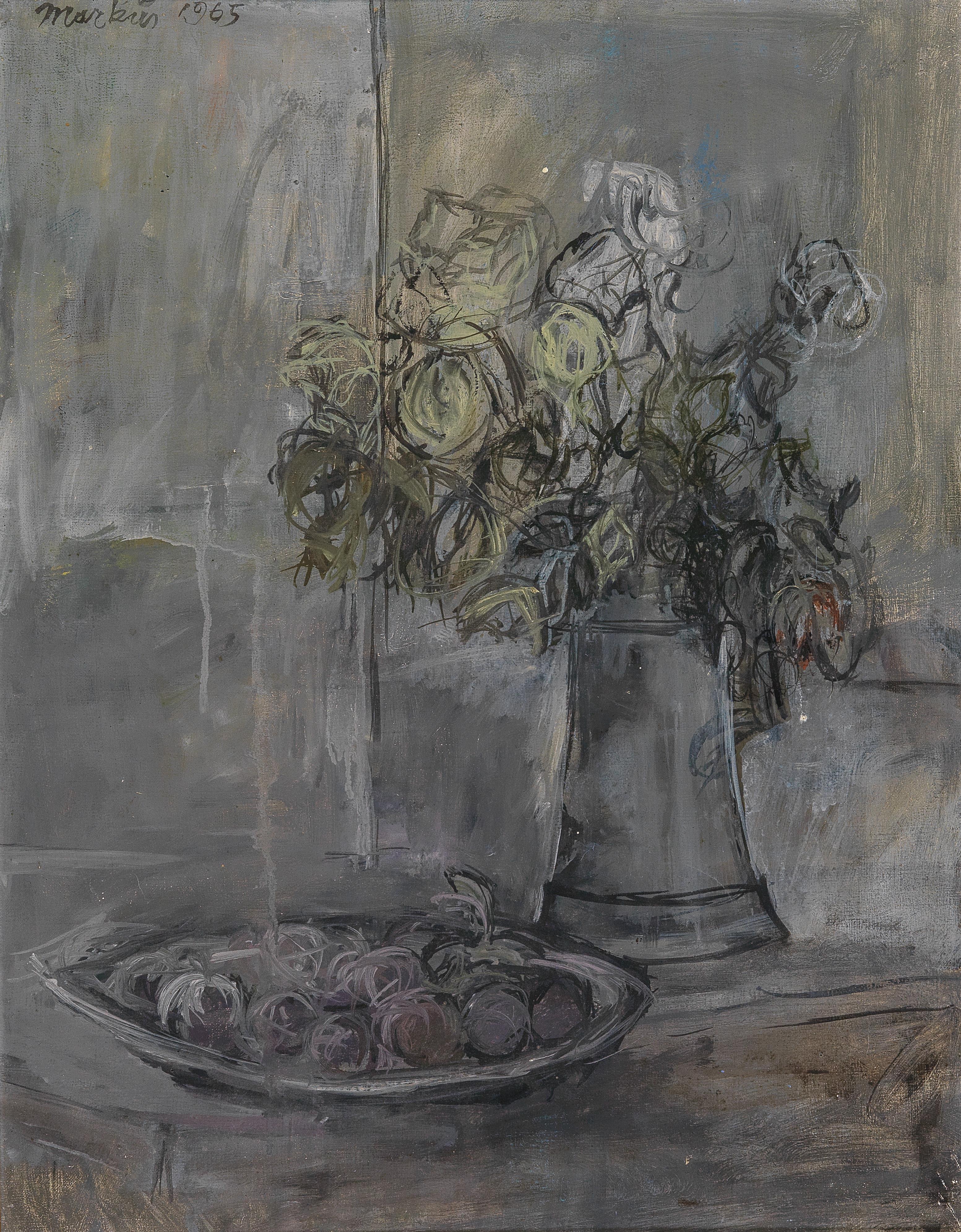 Stillleben mit Rosenstrauß und Früchten by Markus Vallazza - Auction record, sale price, and art valuation. Compare with similar artists and explore comparable artworks.