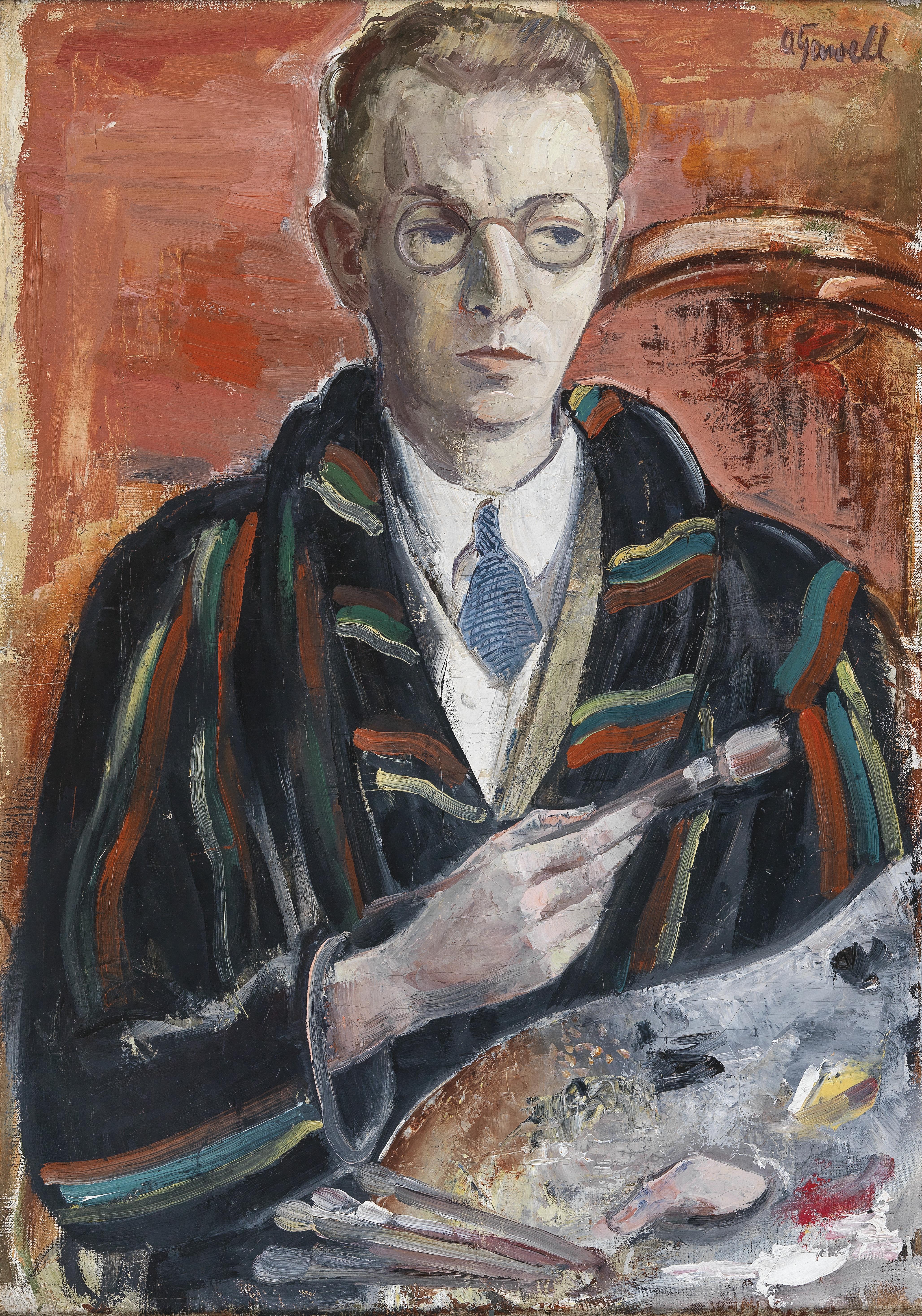 Selbstbildnis mit Pinsel und Palette by Oskar Gawell - Auction record, sale price, and art valuation. Compare with similar artists and explore comparable artworks.