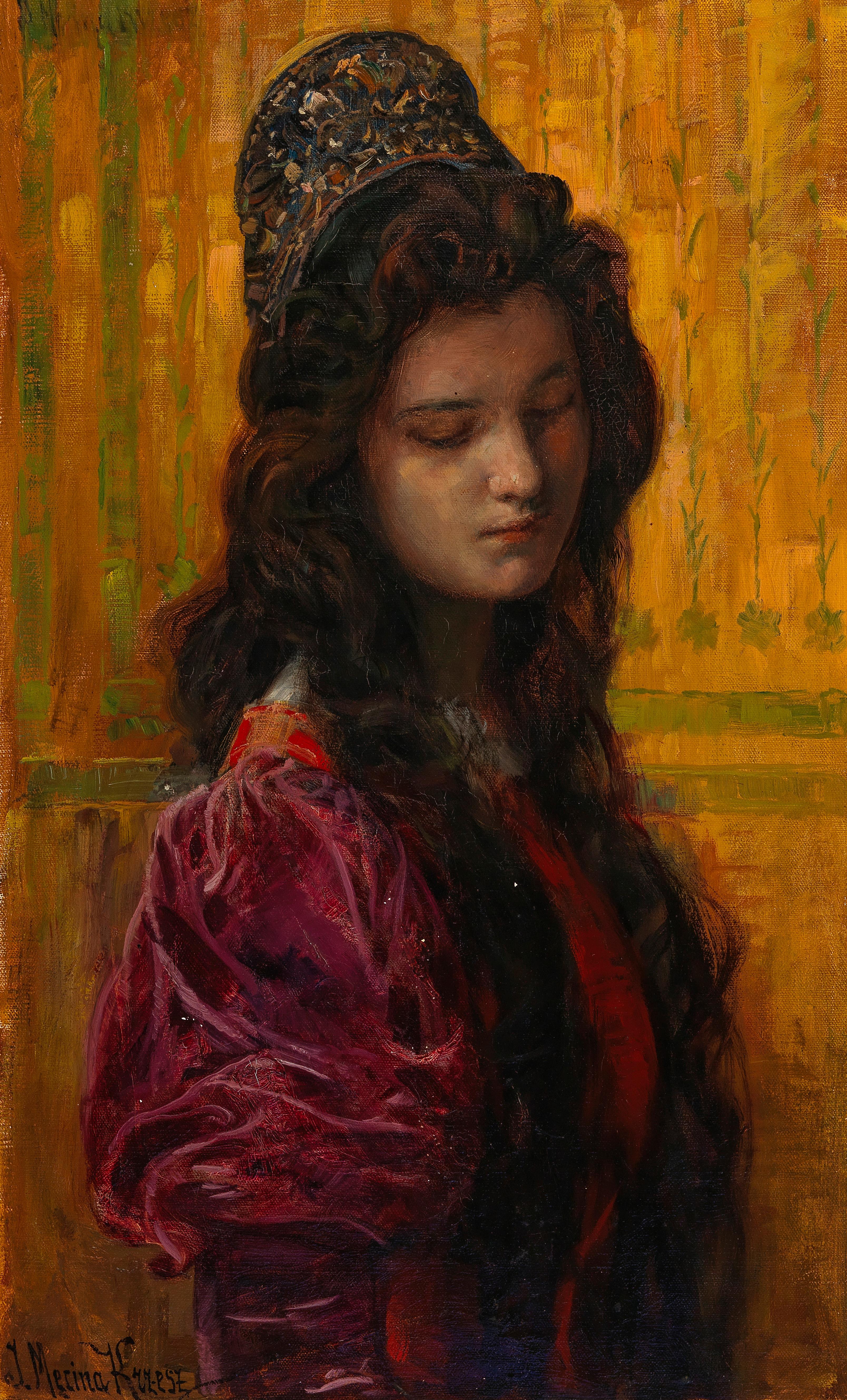 Portrait of a Young Woman with Traditional Headdress