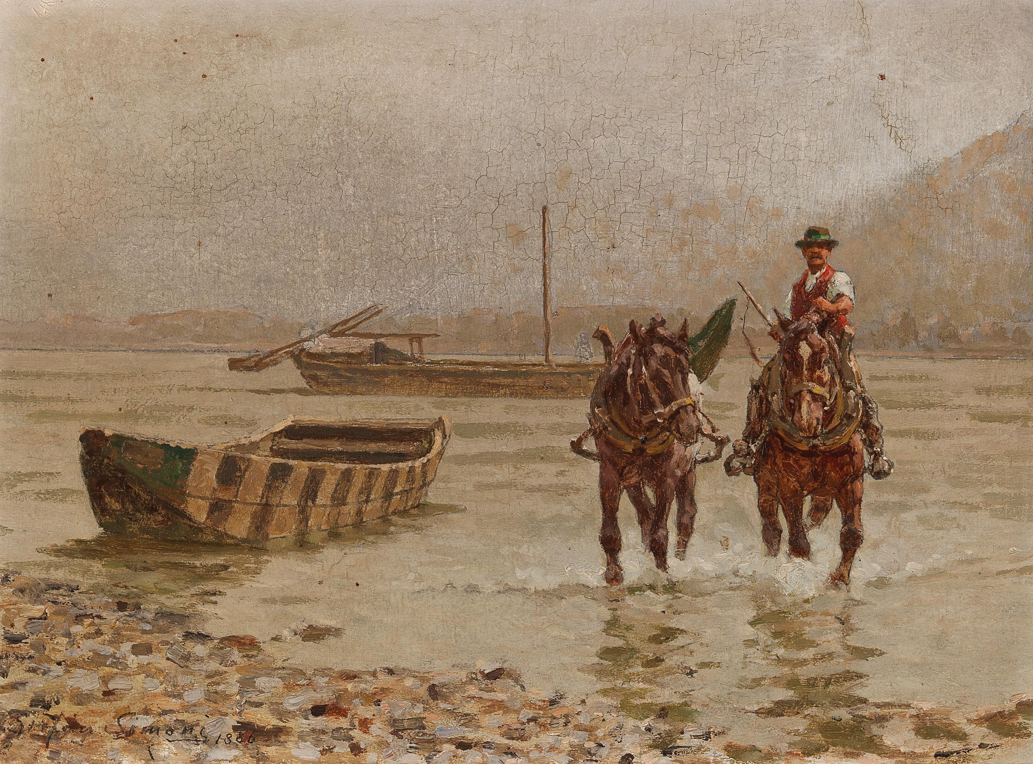 Tow-Horses by the Danube