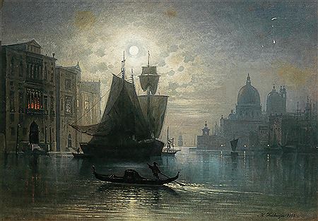 Venice, the Grand Canal in the Moonlight