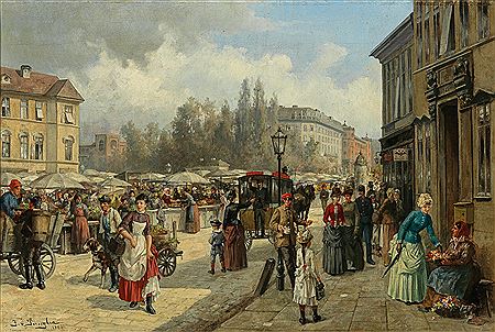 A View of Naschmarkt in Vienna