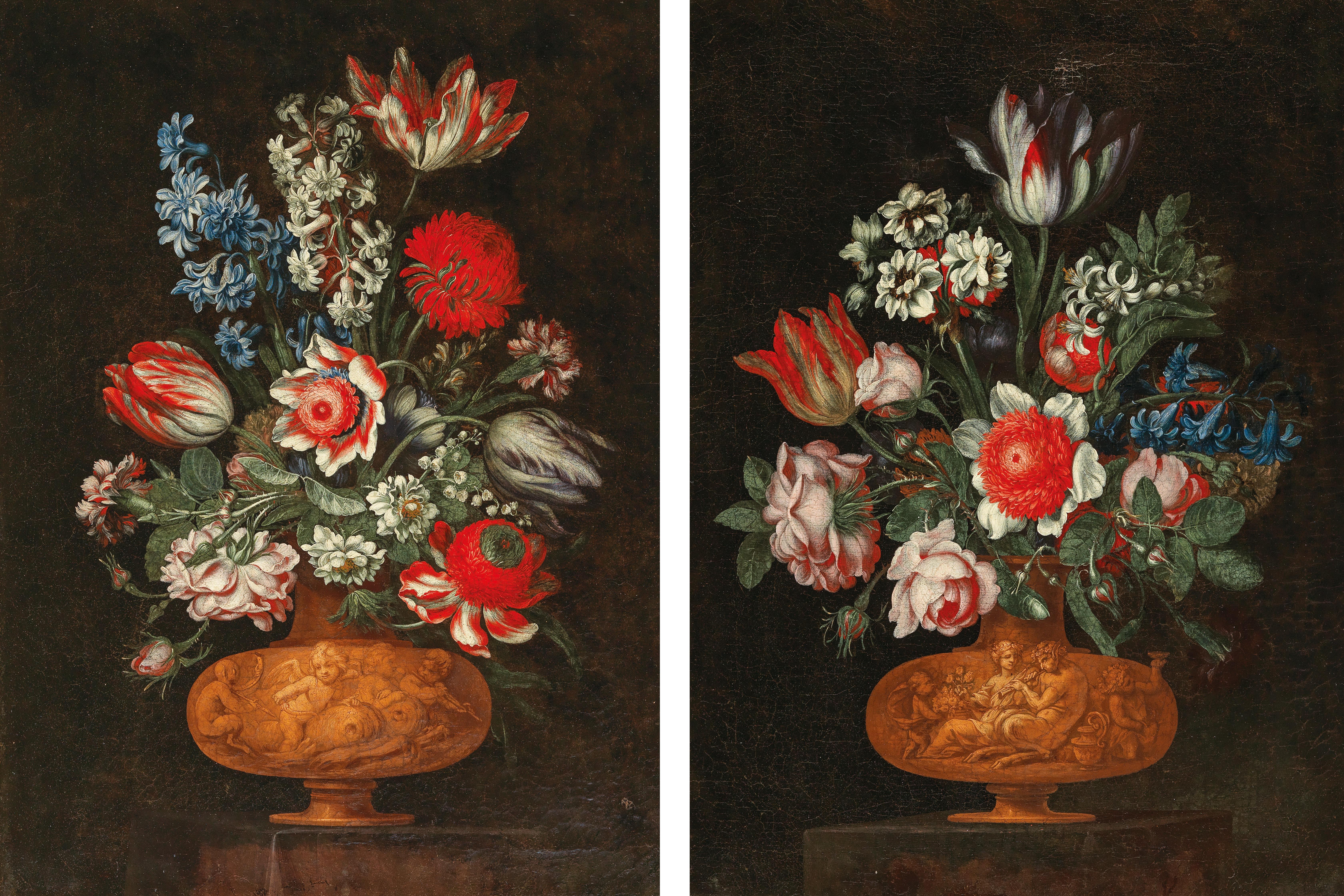 Flowers in sculpted vases, (a pair) by Bartolomeo Ligozzi - Auction record, sale price, and art valuation. Compare with similar artists and explore comparable artworks.