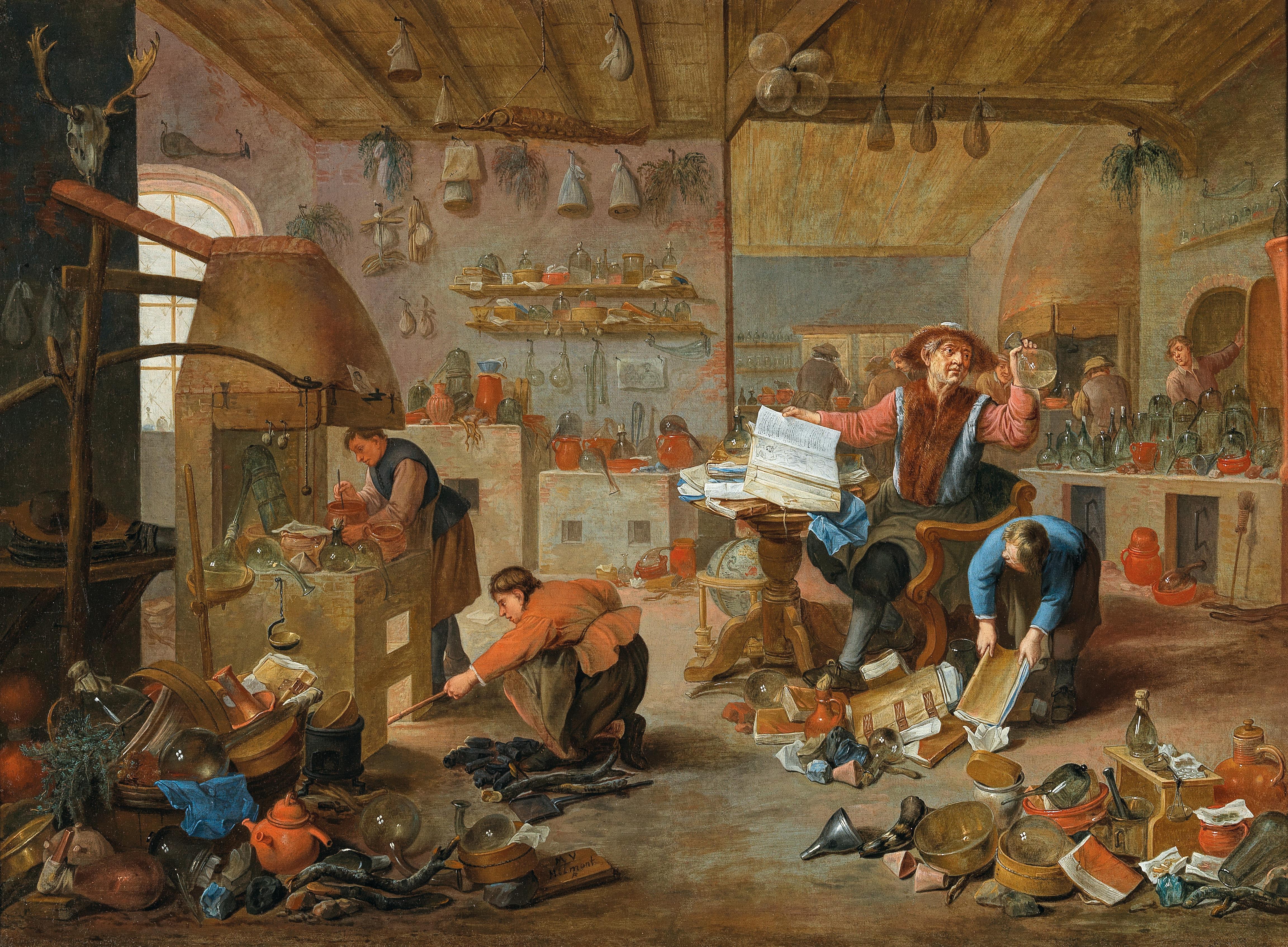 An alchemist in his study