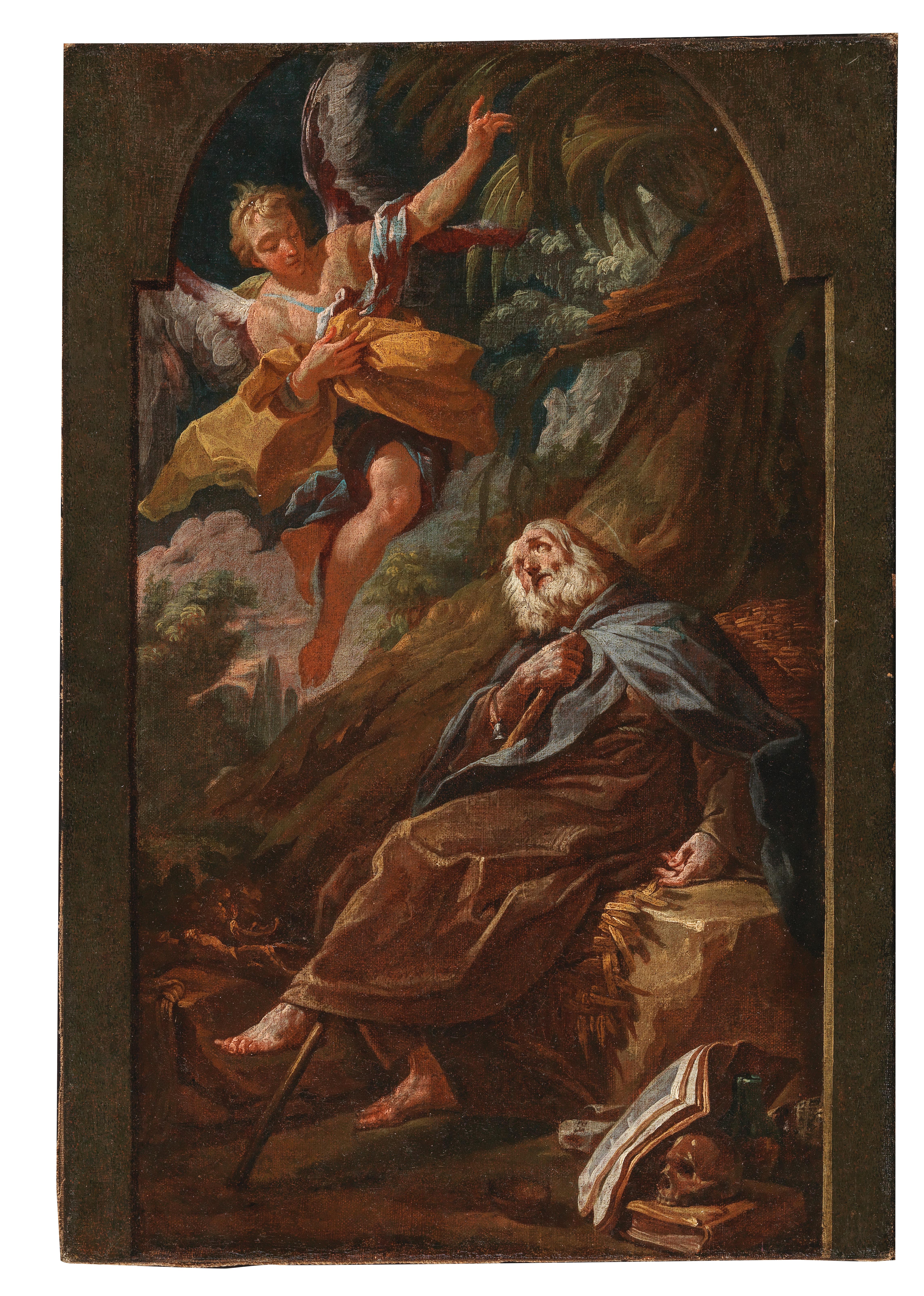 Saint Anthony Abbot with an angel