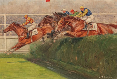 Sample artwork by Carl Franz Bauer (1879 - 1954), known for race horses, racing caricature - View similar artists and auction records
