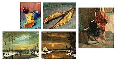 Cheese and wine - Two smoked herrings - Morning sun over the river Lys, Laethem - Winterscape - Still Life with chickens(5) by Vic Dooms - Auction record, sale price, and art valuation. Compare with similar artists and explore comparable artworks.