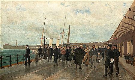 Arrival of the mailboat at Dover by Émile Hoeterickx - Auction record, sale price, and art valuation. Compare with similar artists and explore comparable artworks.