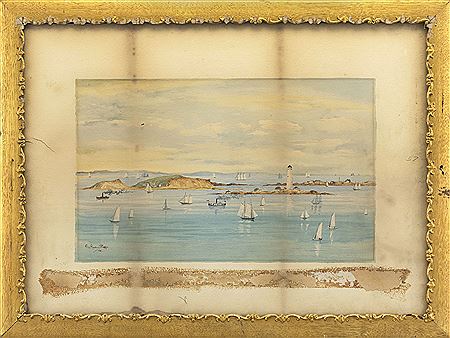Harbor scene, likely Boston Harbor