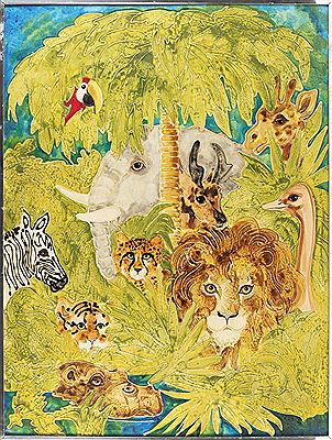 Jungle Scene With African Animals