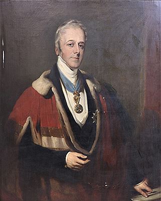 “John William Ponsonby, 4th Earl of Bessborough, half length in his robes