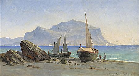 Sample artwork by Alfred Olsen (1854 - 1932), known for marine painting - View similar artists and auction records