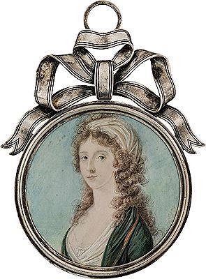 Miniature portrait of a young woman called Fürstin Galitzin