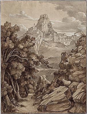 Campagna landscape with an Italian mountain village by Anton Hallmann - Auction record, sale price, and art valuation. Compare with similar artists and explore comparable artworks.