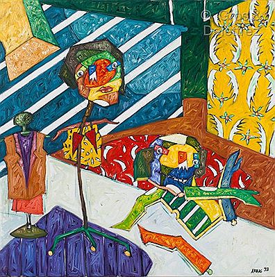 The model and the puppet by Onay Akbas - Auction record, sale price, and art valuation. Compare with similar artists and explore comparable artworks.