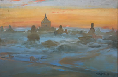 Pagoda Complex at Sunset, 1992