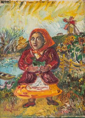 Woman Holding Green Duck
