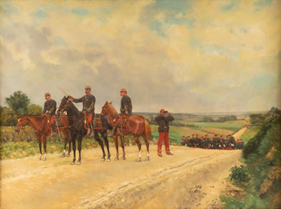 French Soilders Traveling by Achille Jean Theodore Brail - Auction record, sale price, and art valuation. Compare with similar artists and explore comparable artworks.
