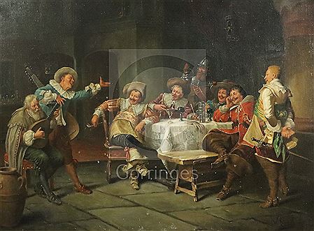 17th century interior with musicians entertaining chevaliers by Wilhelm F Giessel - Auction record, sale price, and art valuation. Compare with similar artists and explore comparable artworks.