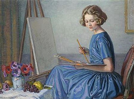 Jeune femme à la peinture