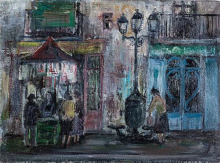 Street with kiosk and a streetlight by Armando Rio - Auction record, sale price, and art valuation. Compare with similar artists and explore comparable artworks.