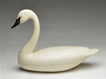 Important hollow carved swan