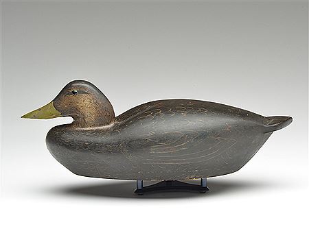 Hollow carved black duck