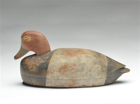 Hollow carved redhead drake