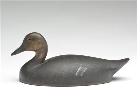 Hollow carved black duck