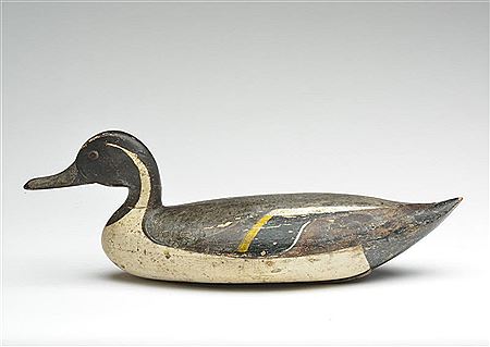 Rare hollowed carved pintail drake