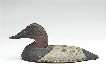 Extremely rare wooden canvasback wing duck